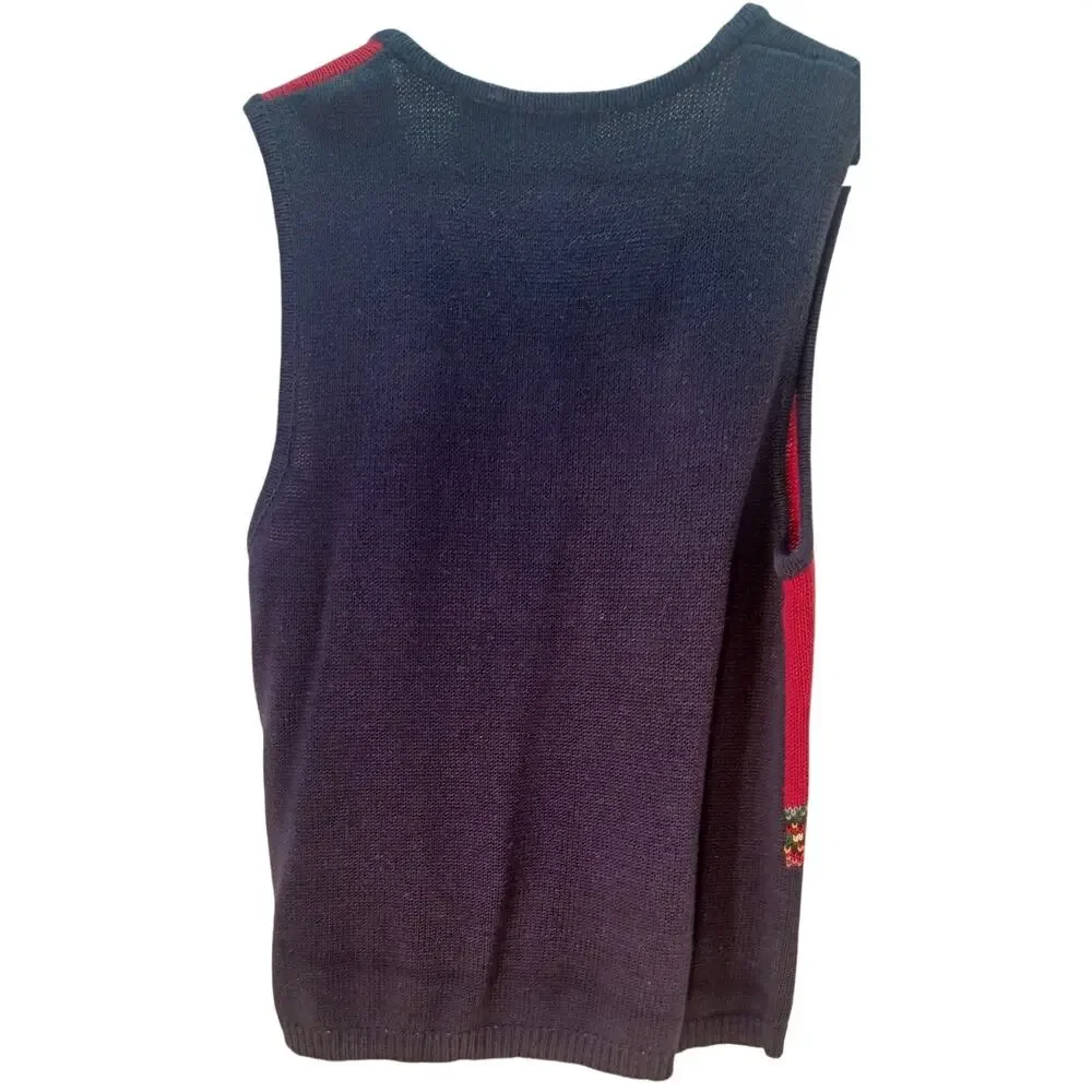 VTG Capacity Teddy Bear Christmas Sweater Vest Women's Size Medium Grannycore - Picture 4 of 6